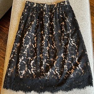 Black lace skirt with champagne liner and elastic waist